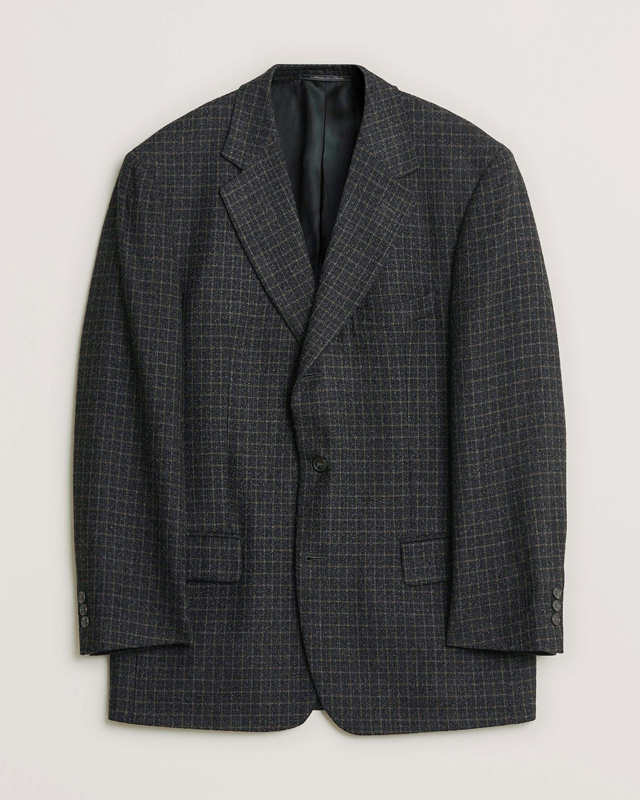 Uomini | Giacca da abito Pre-owned | Pre-owned | Ermenegildo Zegna Vintage Wool Checked Blazer Dark Grey 50