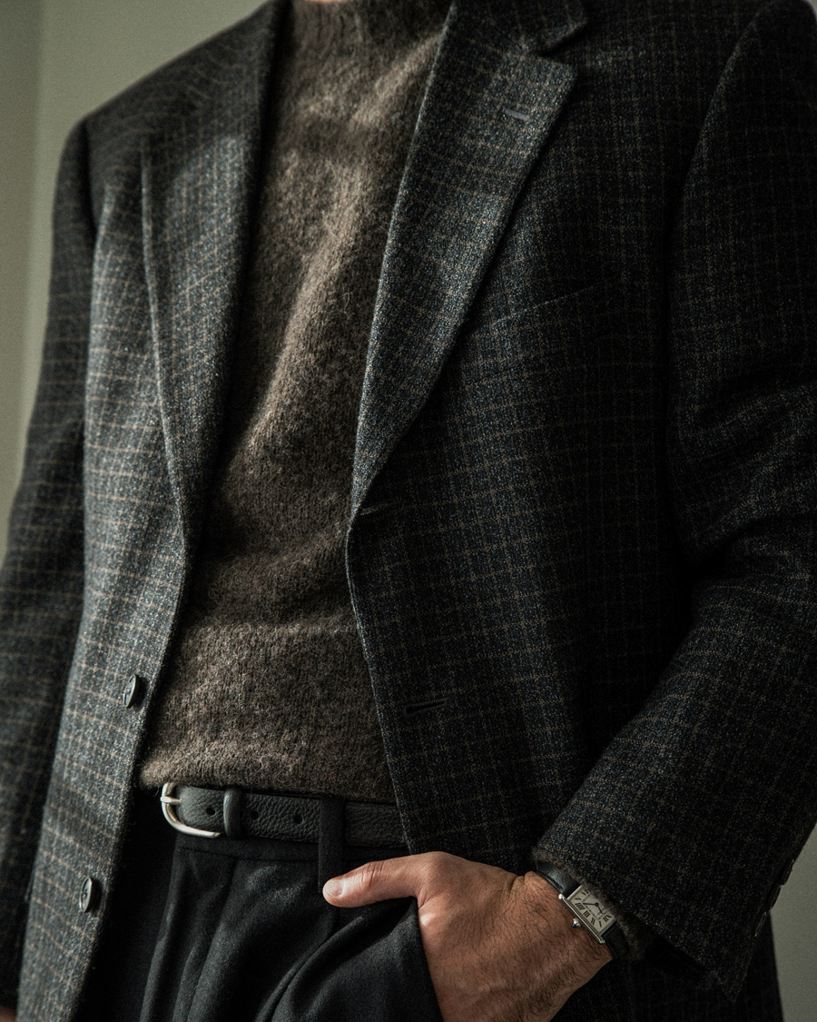 Uomini | Giacca da abito Pre-owned | Pre-owned | Ermenegildo Zegna Vintage Wool Checked Blazer Dark Grey 50