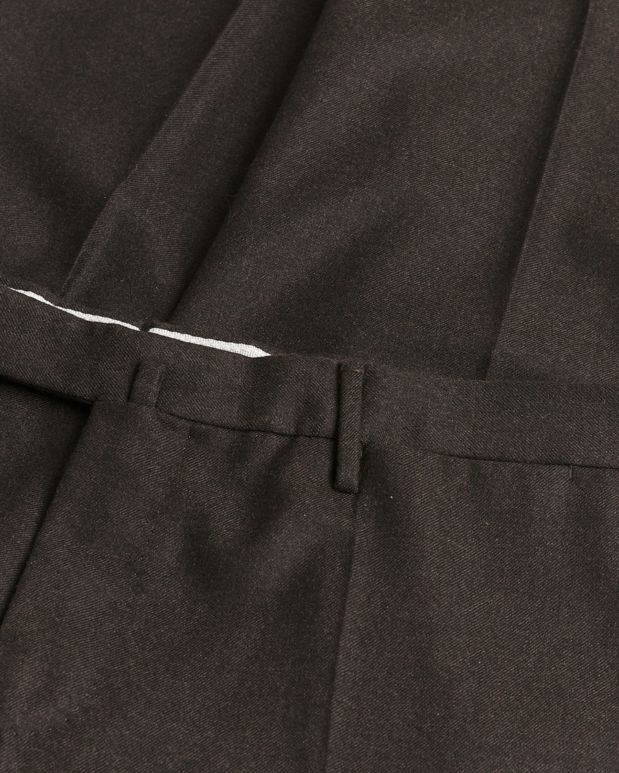 Uomini | Pantaloni Pre-owned | Pre-owned | Incotex Slim Fit Flannel Trousers Brown 50