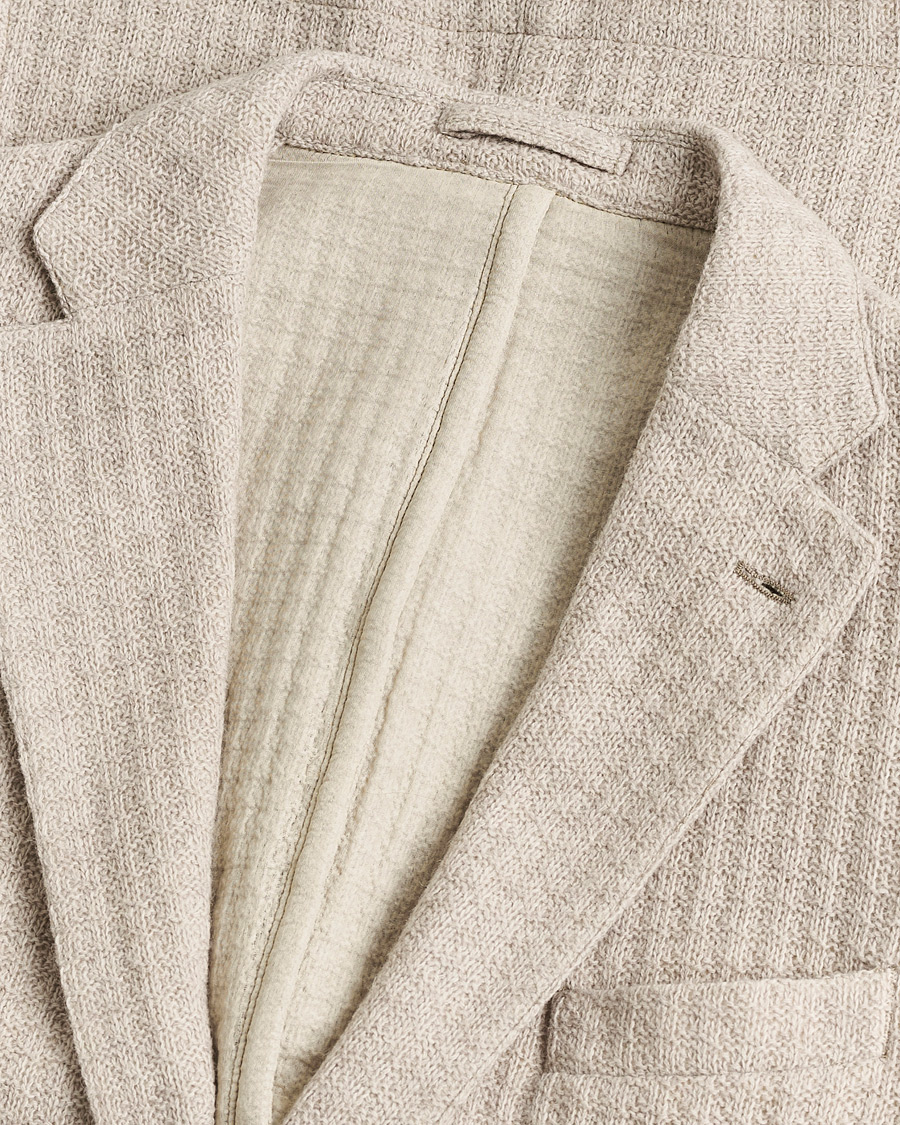 Uomini | Giacca da abito Pre-owned | Pre-owned | L.B.M. 1911 Knitted Punto Wool Structure Blazer Camel 54