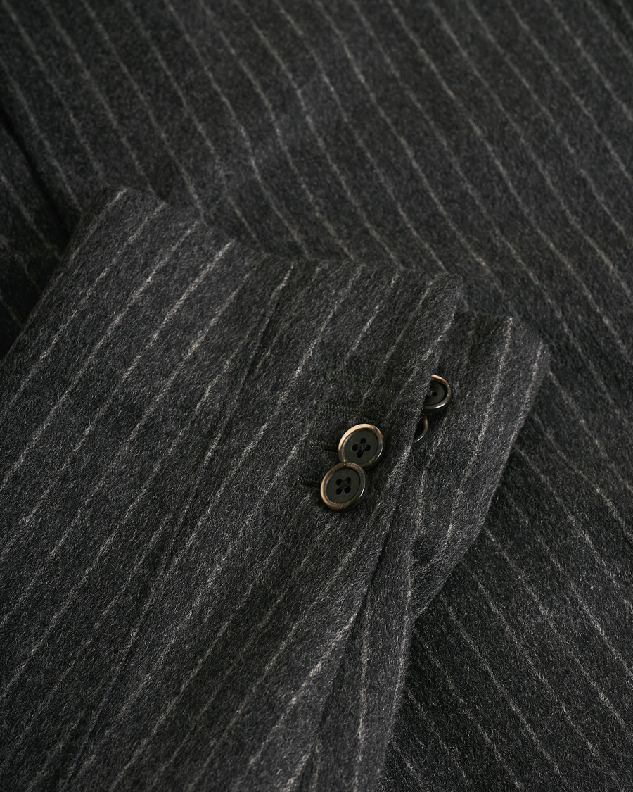 Uomini | Giacche | Pre-owned | Corneliani ID Wool Zip Coat Charcoal Pinstripe 50