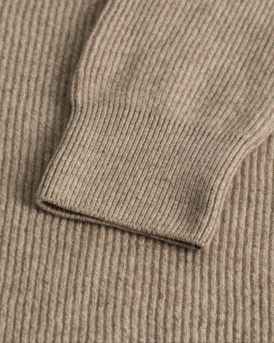 Uomini | Maglieria | Pre-owned | Fioroni Puro Filo Cashmere Rib Crewneck Beige 48