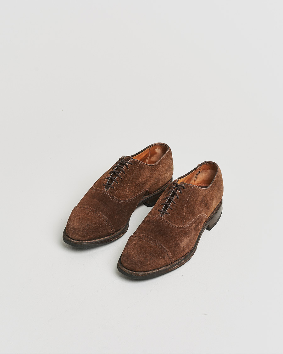 Uomini | Scarpe con cuciture Goodyear Pre-owned | Pre-owned | Allen Edmonds Barlow Oxford Dark Brown Suede UK8,5 - EU42