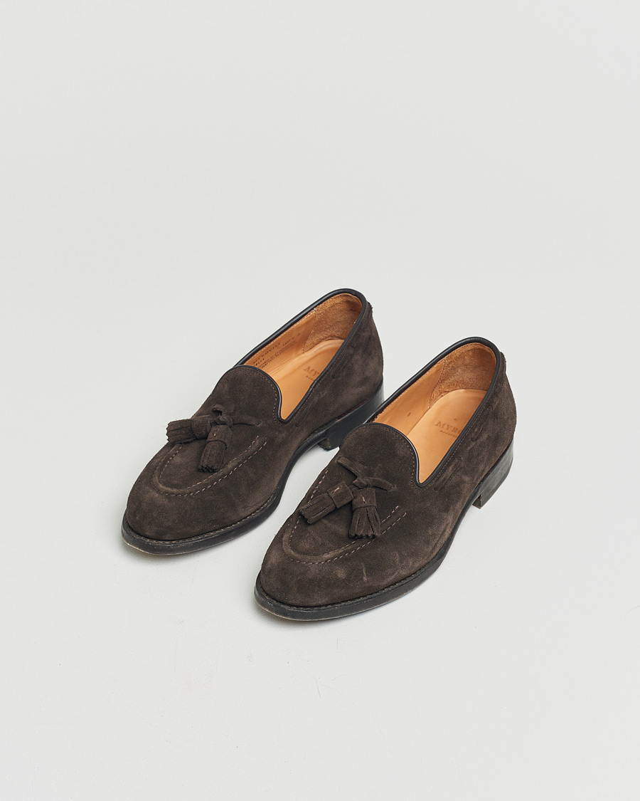 Uomini | Myrqvist Mölle Tassel Loafer Dark Brown Suede UK6 - EU40 | Pre-owned | Myrqvist Mölle Tassel Loafer Dark Brown Suede UK6 - EU40
