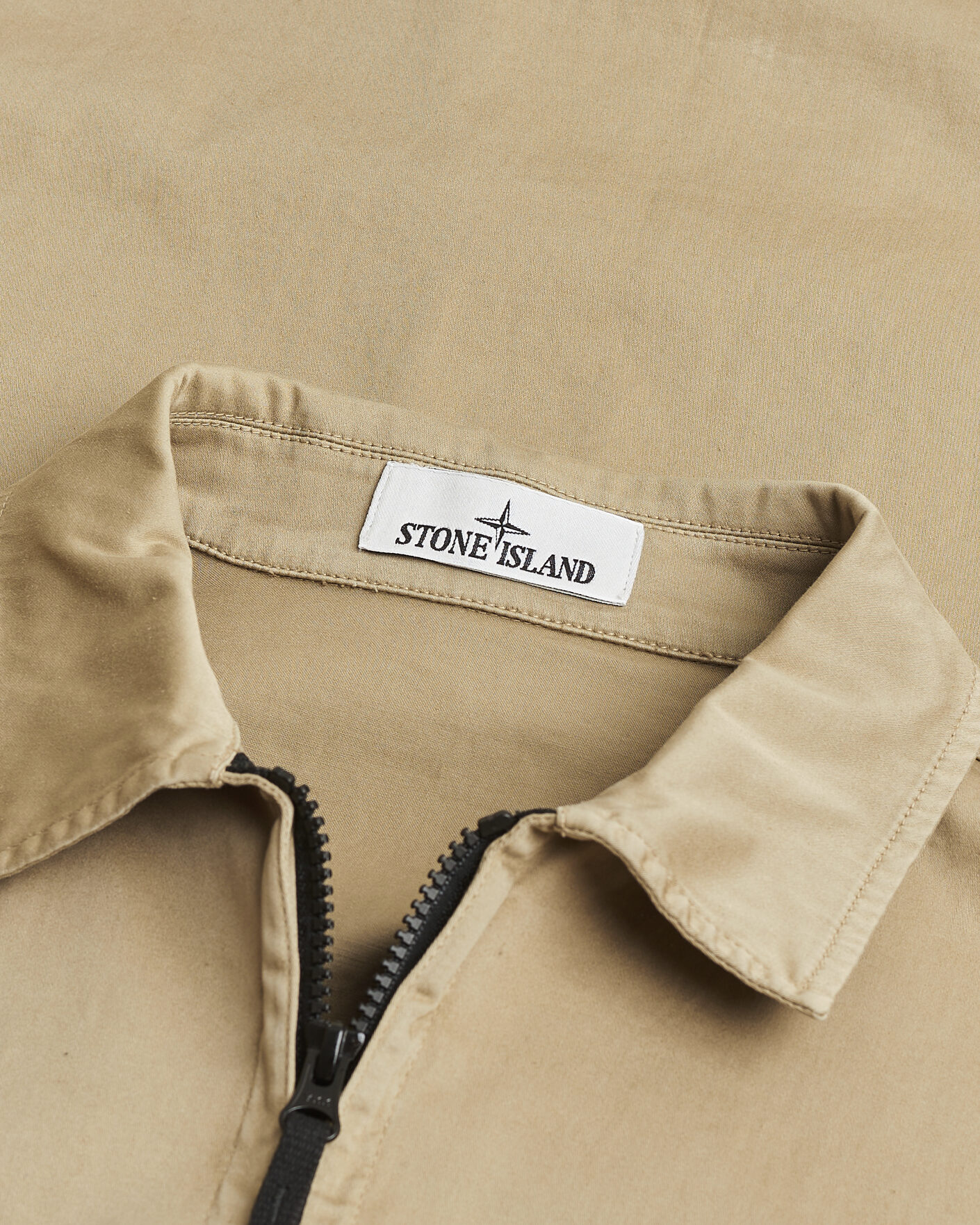 Uomini | Giacche Pre-owned | Pre-owned | Stone Island Cotton Stretch Zip Overshirt Biscuit XL