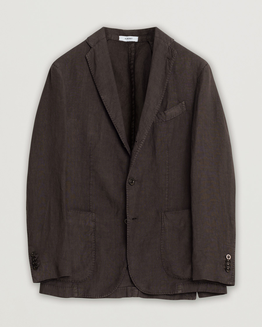 Uomini | Blazers | Pre-owned | Boglioli K Jacket Linen Blazer Dark Brown