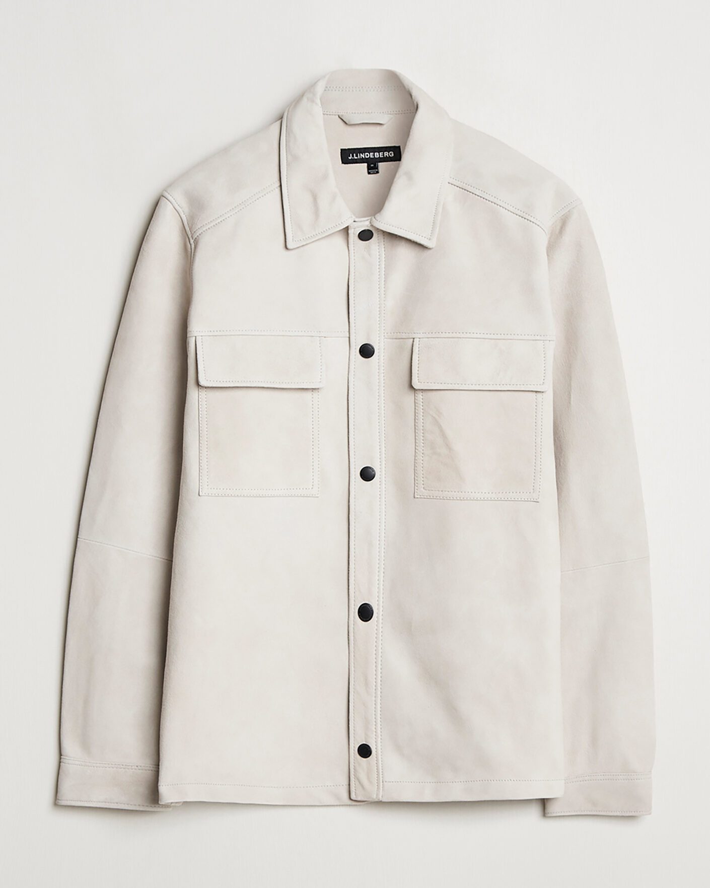 Uomini | Camicie Pre-owned | Pre-owned | J.Lindeberg Wilden Suede Overshirt Moonbeam M