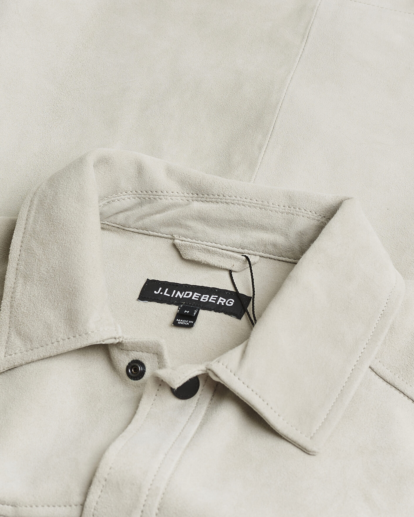 Uomini | Camicie Pre-owned | Pre-owned | J.Lindeberg Wilden Suede Overshirt Moonbeam M