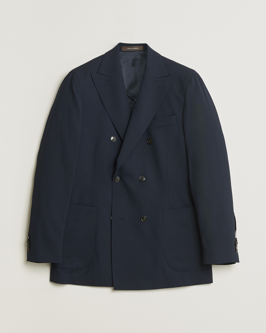 Uomini | Giacca da abito Pre-owned | Pre-owned | Oscar Jacobson Farris Patch Blazer Navy 48