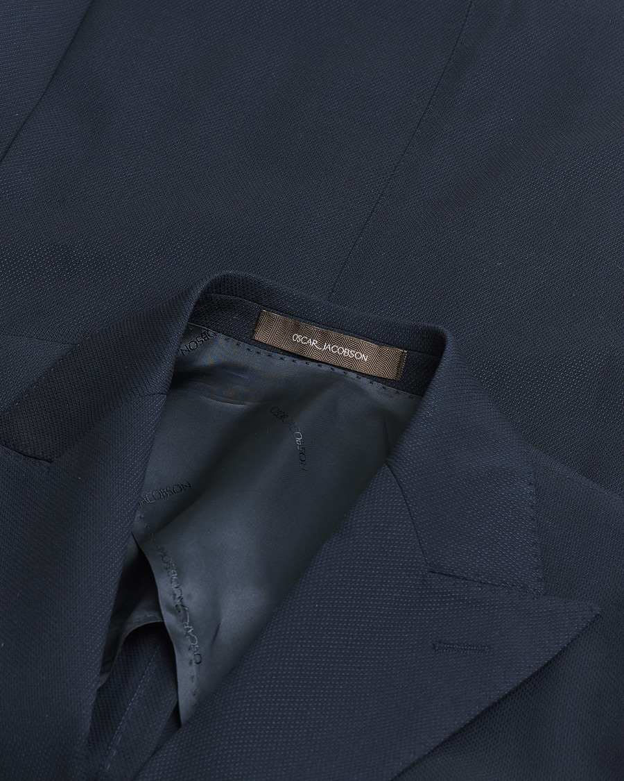 Uomini | Giacca da abito Pre-owned | Pre-owned | Oscar Jacobson Farris Patch Blazer Navy 48