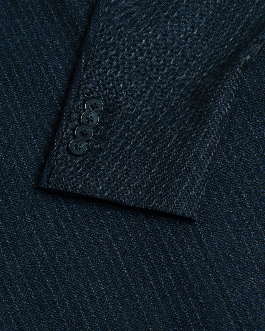 Uomini | Blazers | Pre-owned | Eidos Napoli 3-Piece Pinstripe Suit Wool Navy 48