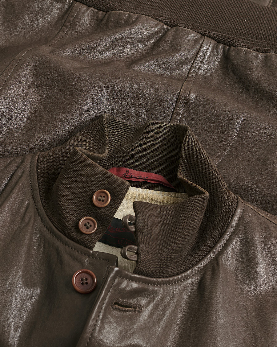 Uomini | Giacche Pre-owned | Pre-owned | Stewart Calf Bomber Jacket Dark Brown L