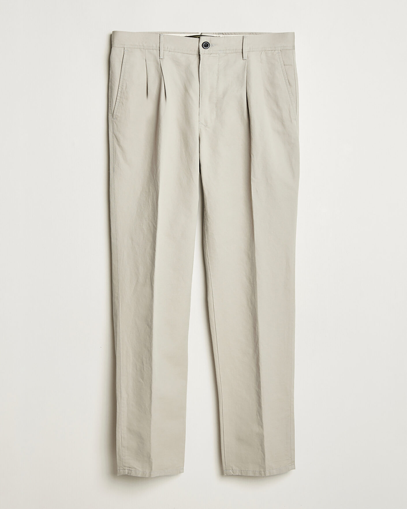 Uomini | Pantaloni Pre-owned | Pre-owned | Incotex Tapered Fit Pleated Linen Slacks Light Beige W33