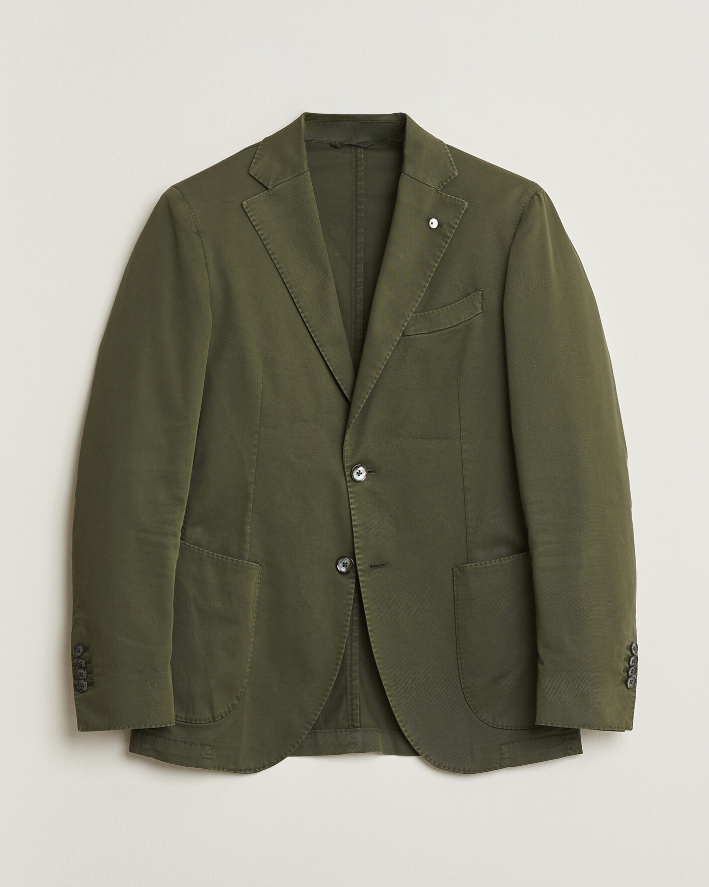 Uomini | Giacca da abito Pre-owned | Pre-owned | L.B.M. 1911 Jack Regular Fit Cotton Stretch Blazer Green 46