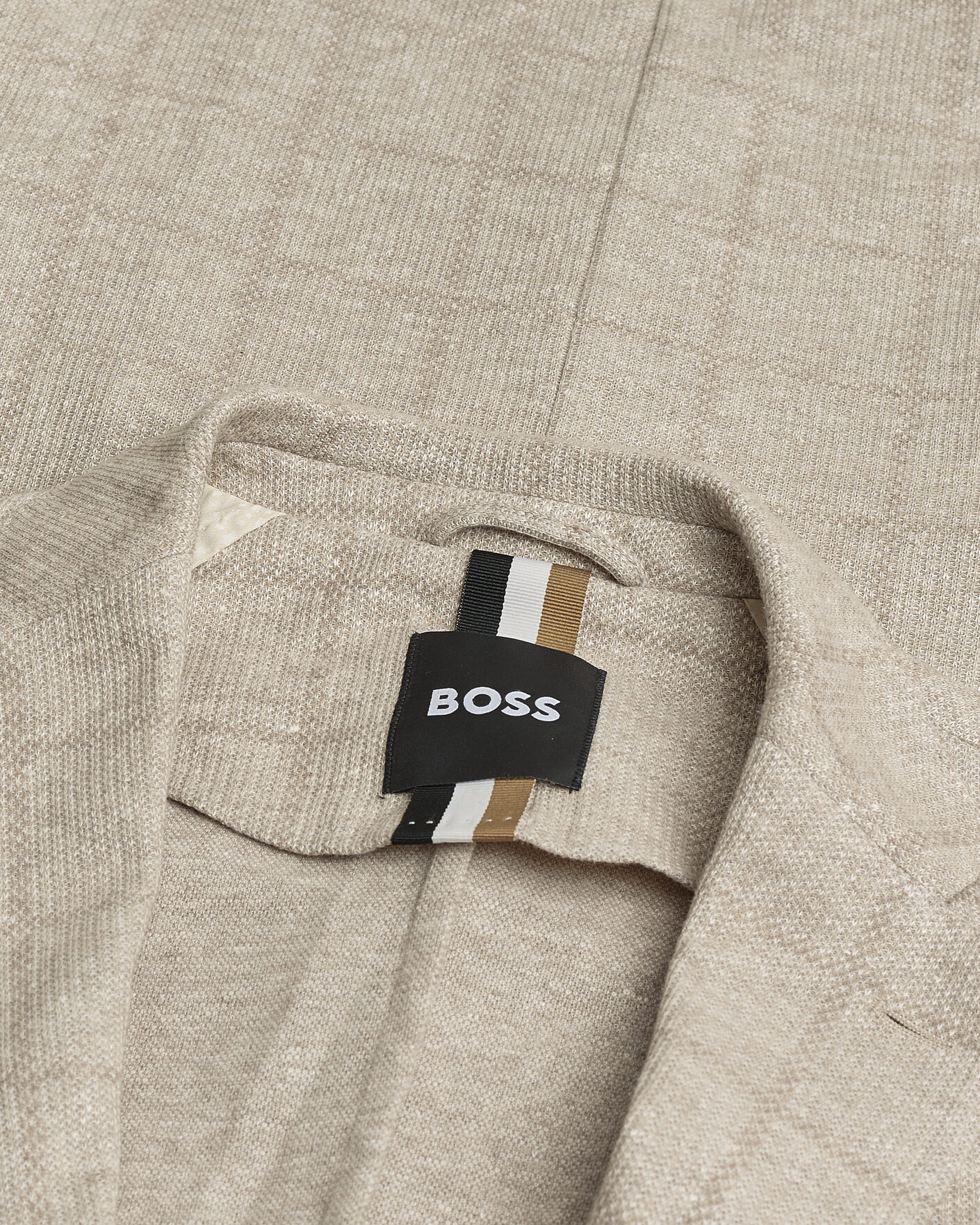 Uomini | Giacca da abito Pre-owned | Pre-owned | BOSS BLACK Hanry Checked Jersey Patch Pocket Blazer Beige 50
