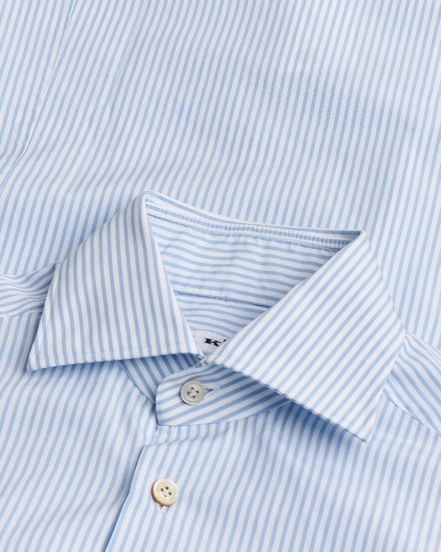 Uomini | Camicie Pre-owned | Pre-owned | Kiton Cotton Dress Shirt Light Blue Stripe 38 - S