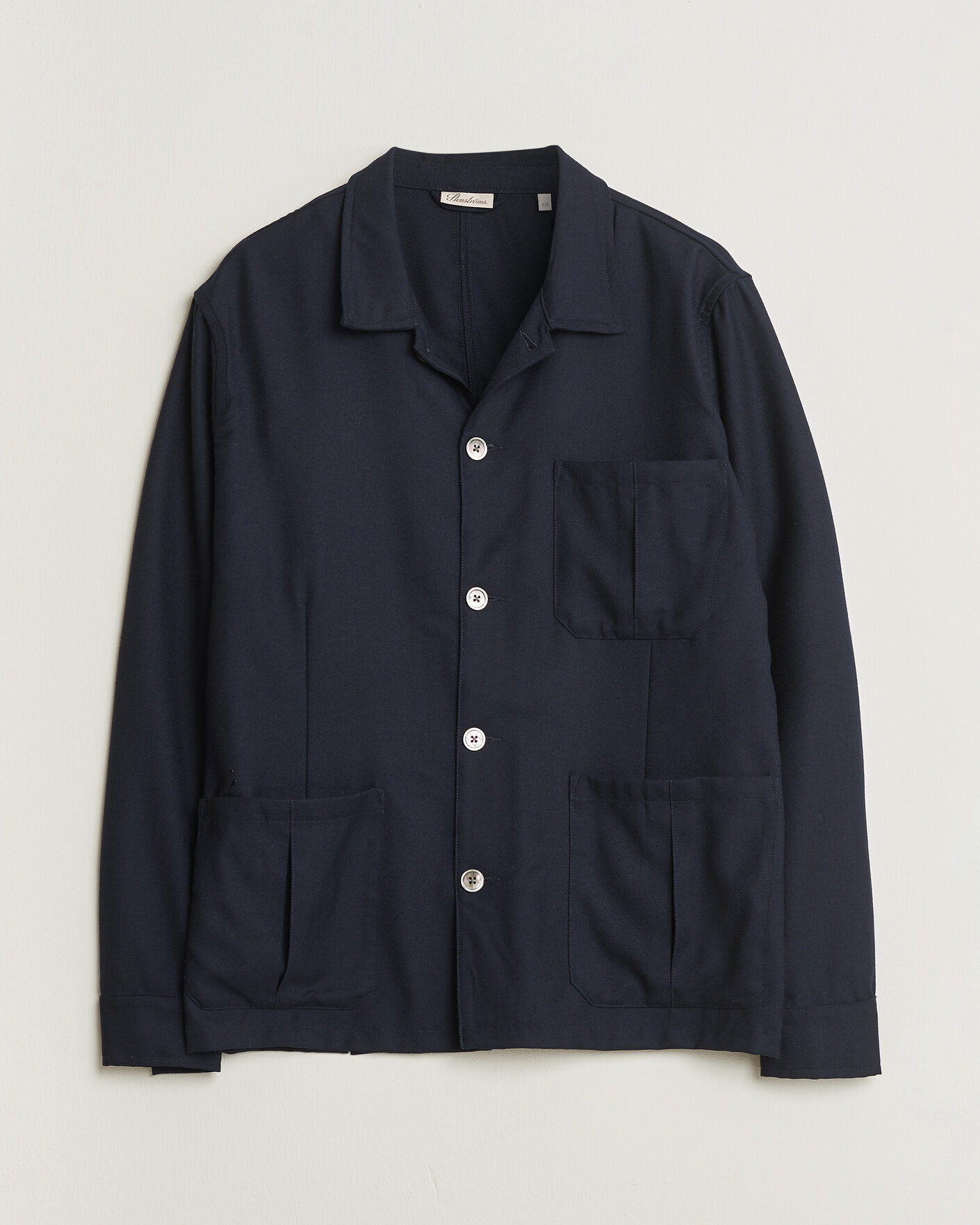 Uomini | Camicie Pre-owned | Pre-owned | Stenströms Wool Overshirt Navy XXL
