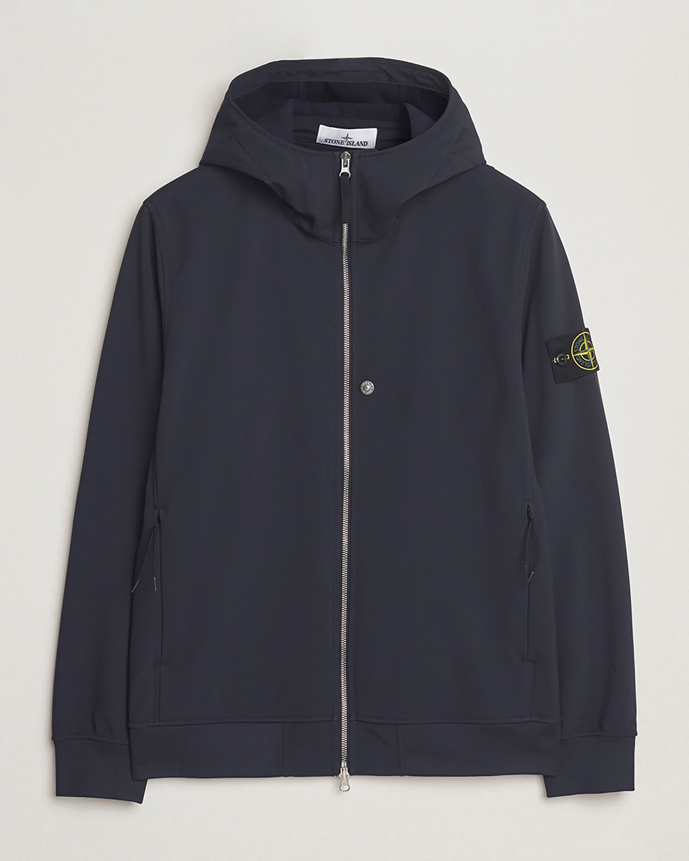 Uomini | Giacche Pre-owned | Pre-owned | Stone Island Soft Shell Re-Dyed Lined Hood Jacket Navy L