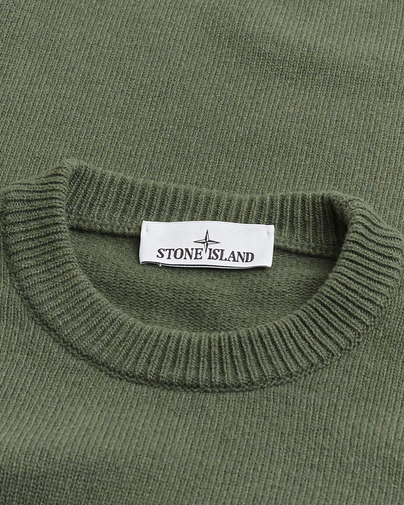 Uomini | Maglioni Pre-owned | Pre-owned | Stone Island Knitted Lambswool Crew Neck Military Green M