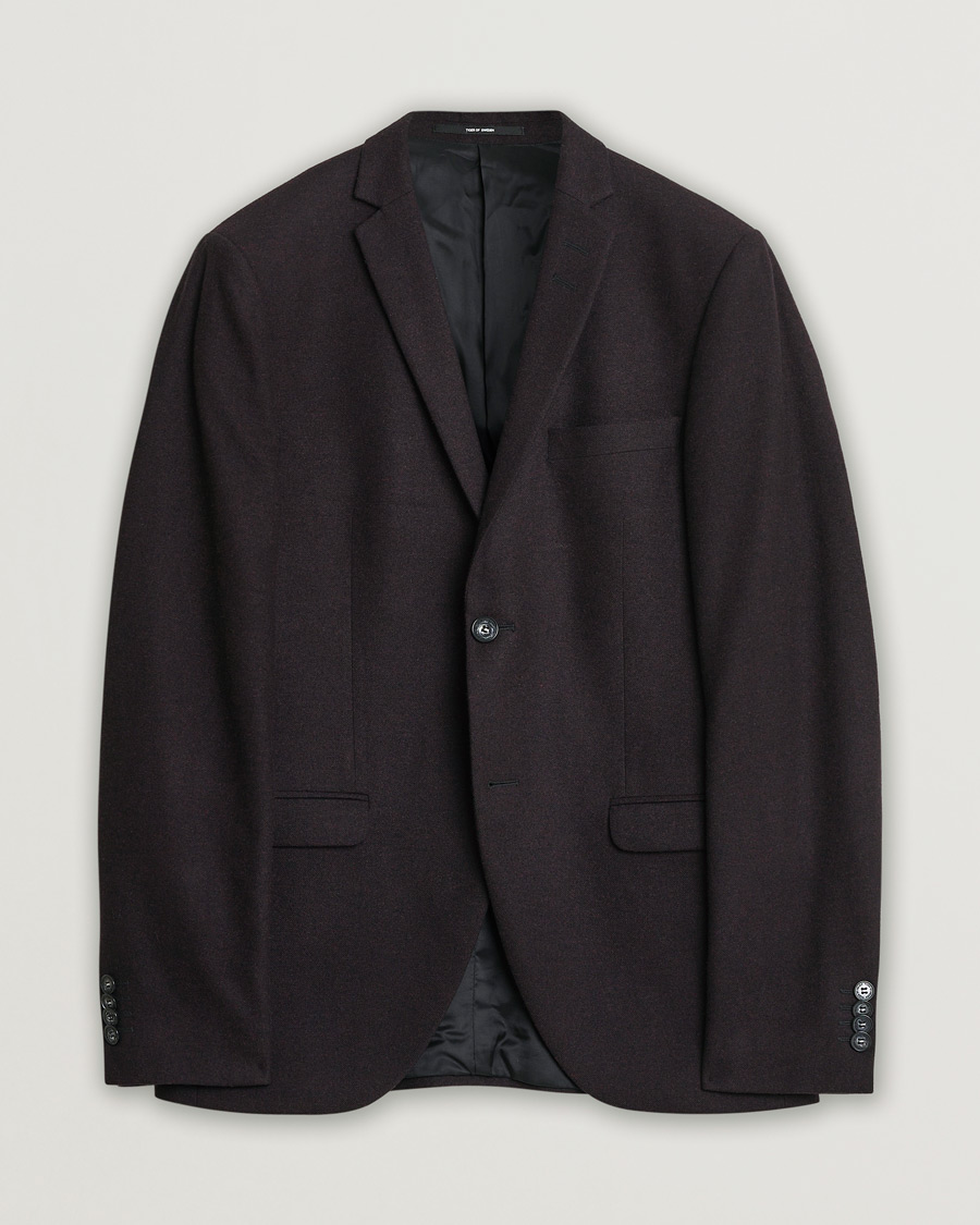 Uomini | Giacca da abito Pre-owned | Pre-owned | Tiger of Sweden Flannel Wool Blazer Burgundy 48