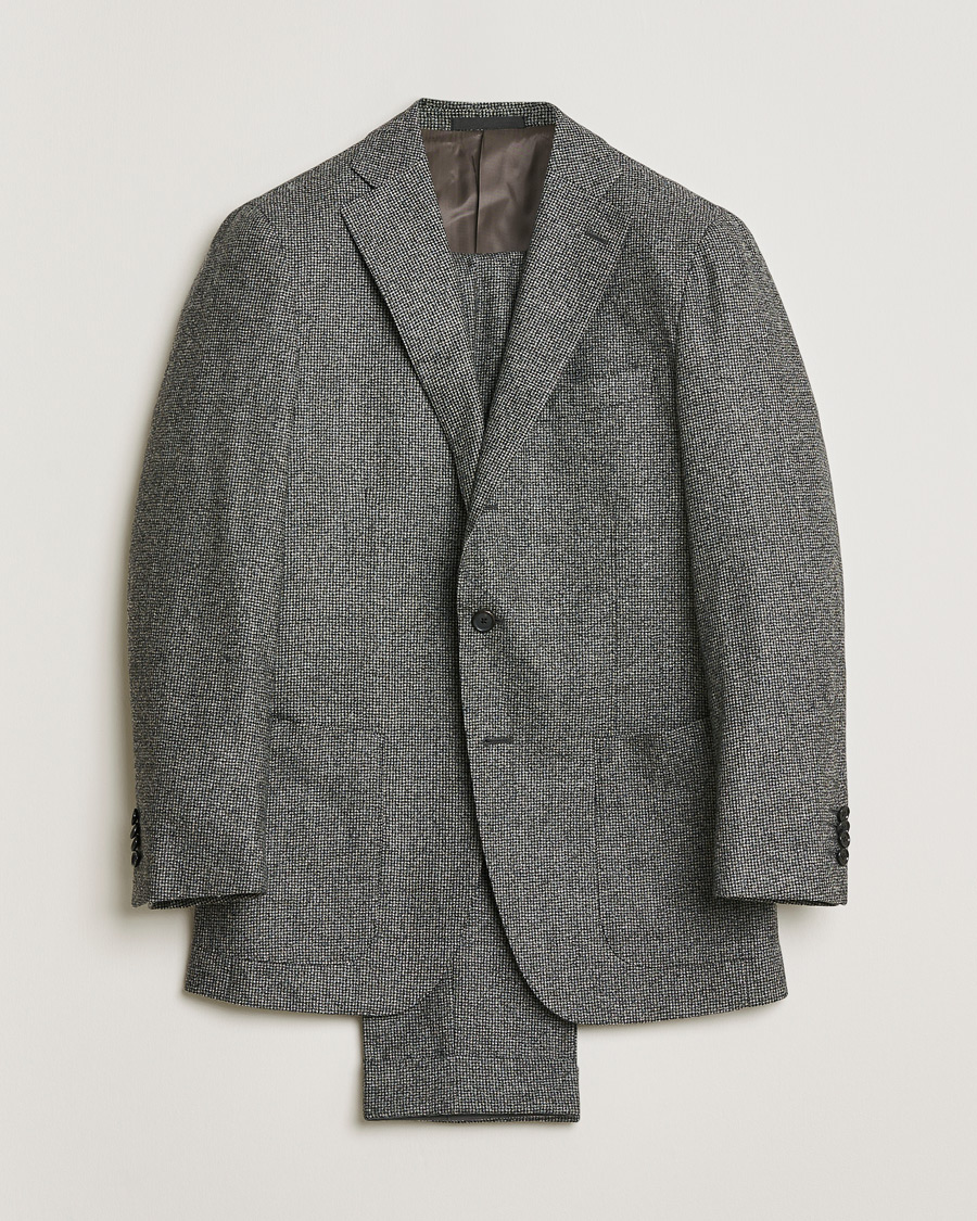 Uomini | Abiti Pre-owned | Pre-owned | Caruso Houndstooth Wool Suit Grey 50