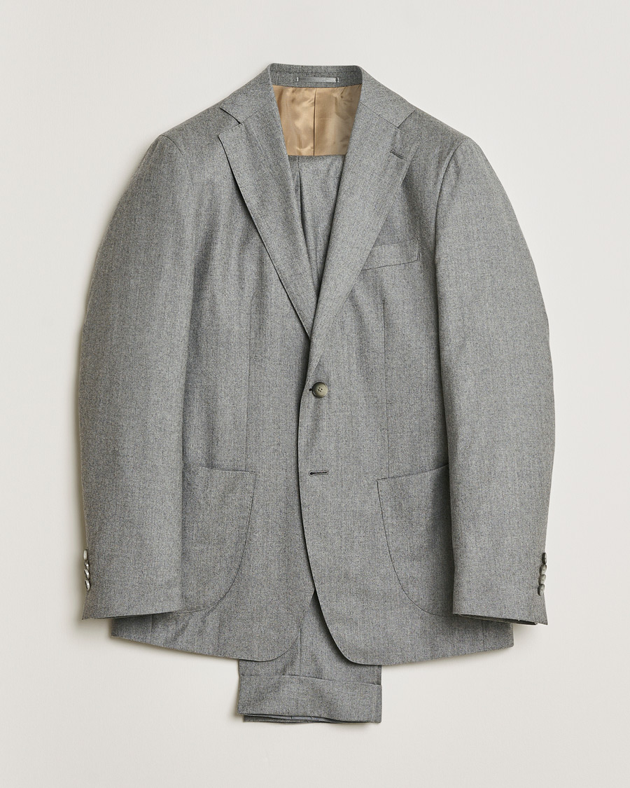 Uomini | Abiti Pre-owned | Pre-owned | Rose & Born Flannel Wool Suit Grey 48