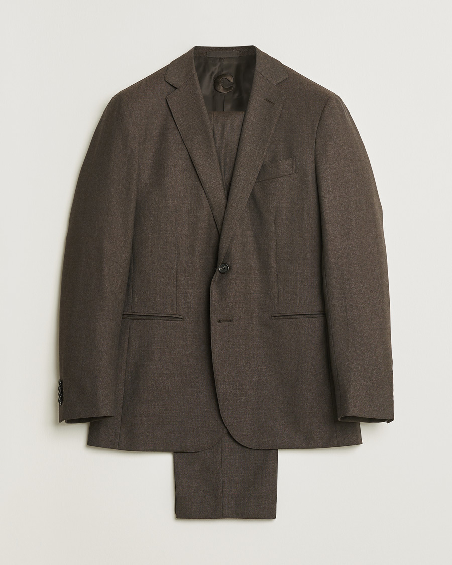 Uomini | Caruso Wool & Cashmere Suit Brown 48 | Pre-owned | Caruso Wool & Cashmere Suit Brown 48