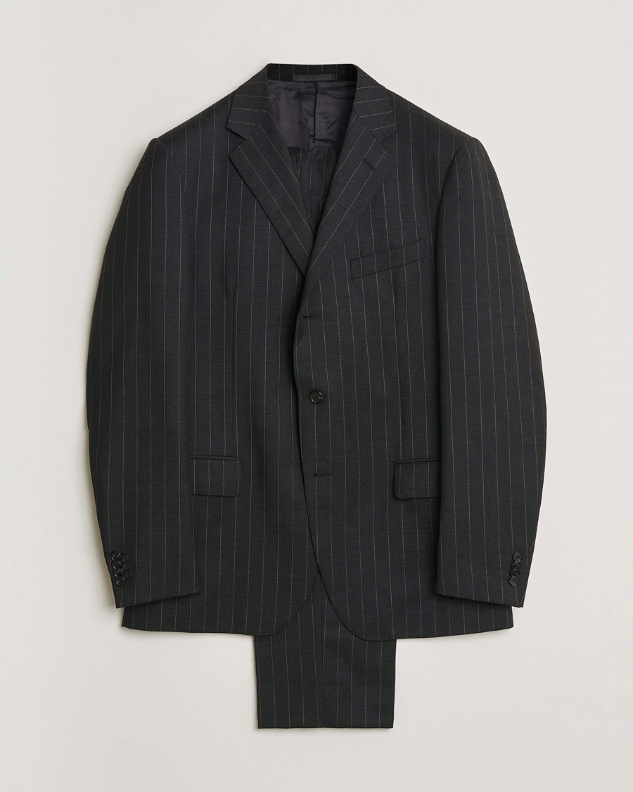 Uomini | Abiti Pre-owned | Pre-owned | Caruso Pinstripe Wool Suit Black 52