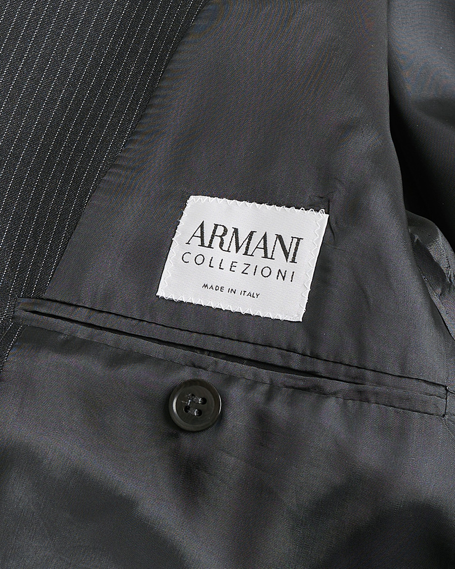 Uomini | Abiti Pre-owned | Pre-owned | Armani Collezioni Pinstriped Wool Suit Dark Grey 50