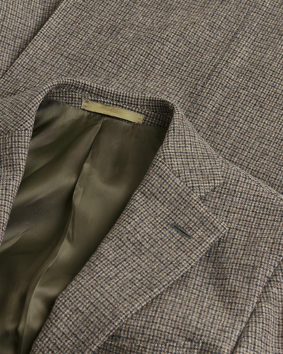 Uomini | Giacca da abito Pre-owned | Pre-owned | Caruso Wool Houndstooth Blazer Brown 46