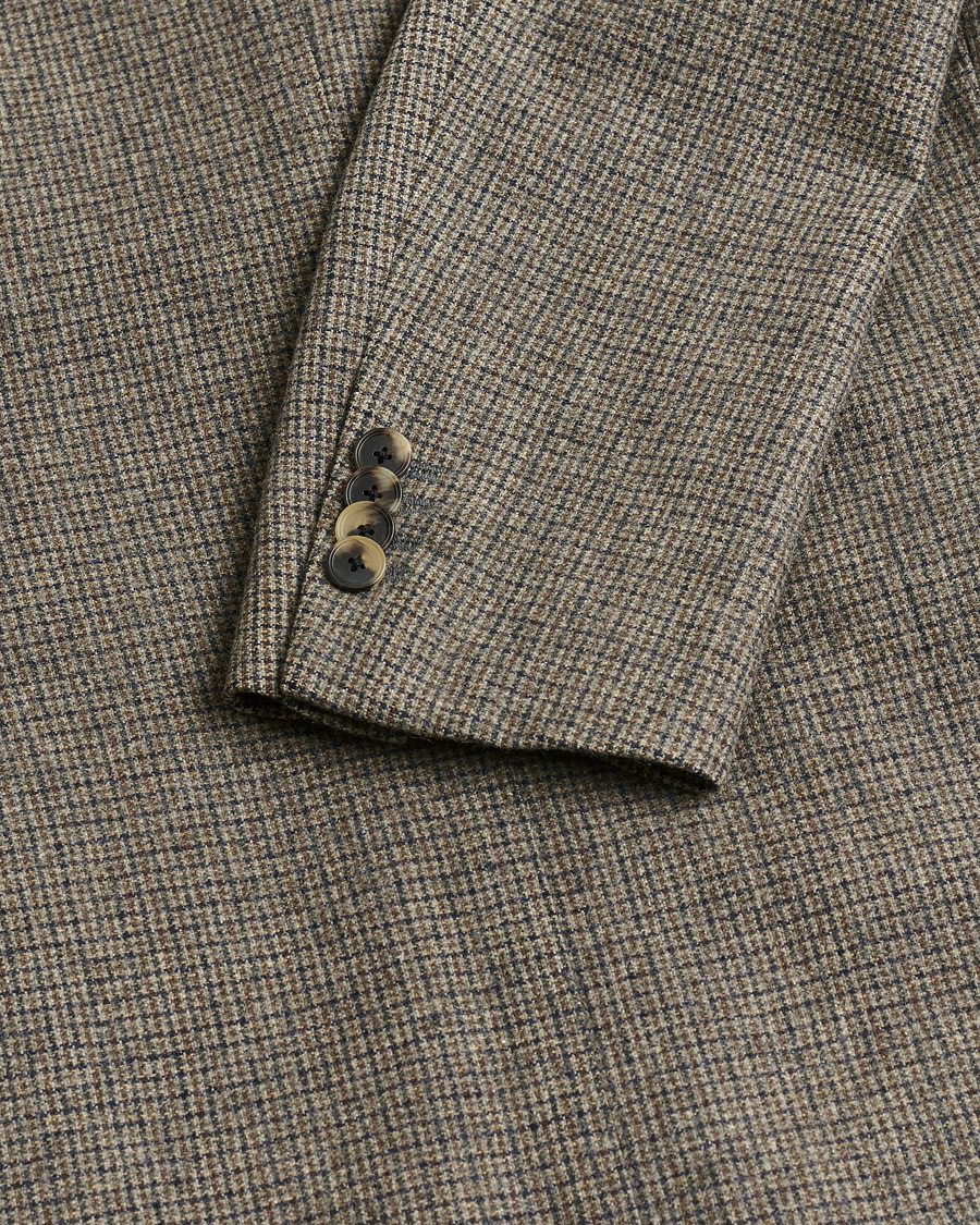 Uomini | Giacca da abito Pre-owned | Pre-owned | Caruso Wool Houndstooth Blazer Brown 46