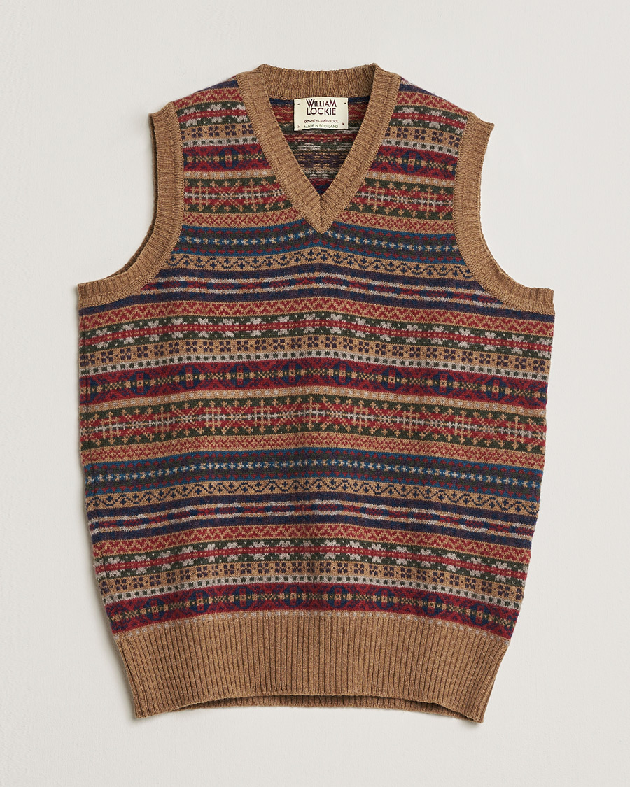 Uomini | Maglioni Pre-owned | Pre-owned | William Lockie Wool Fair Isle Vest Tan S