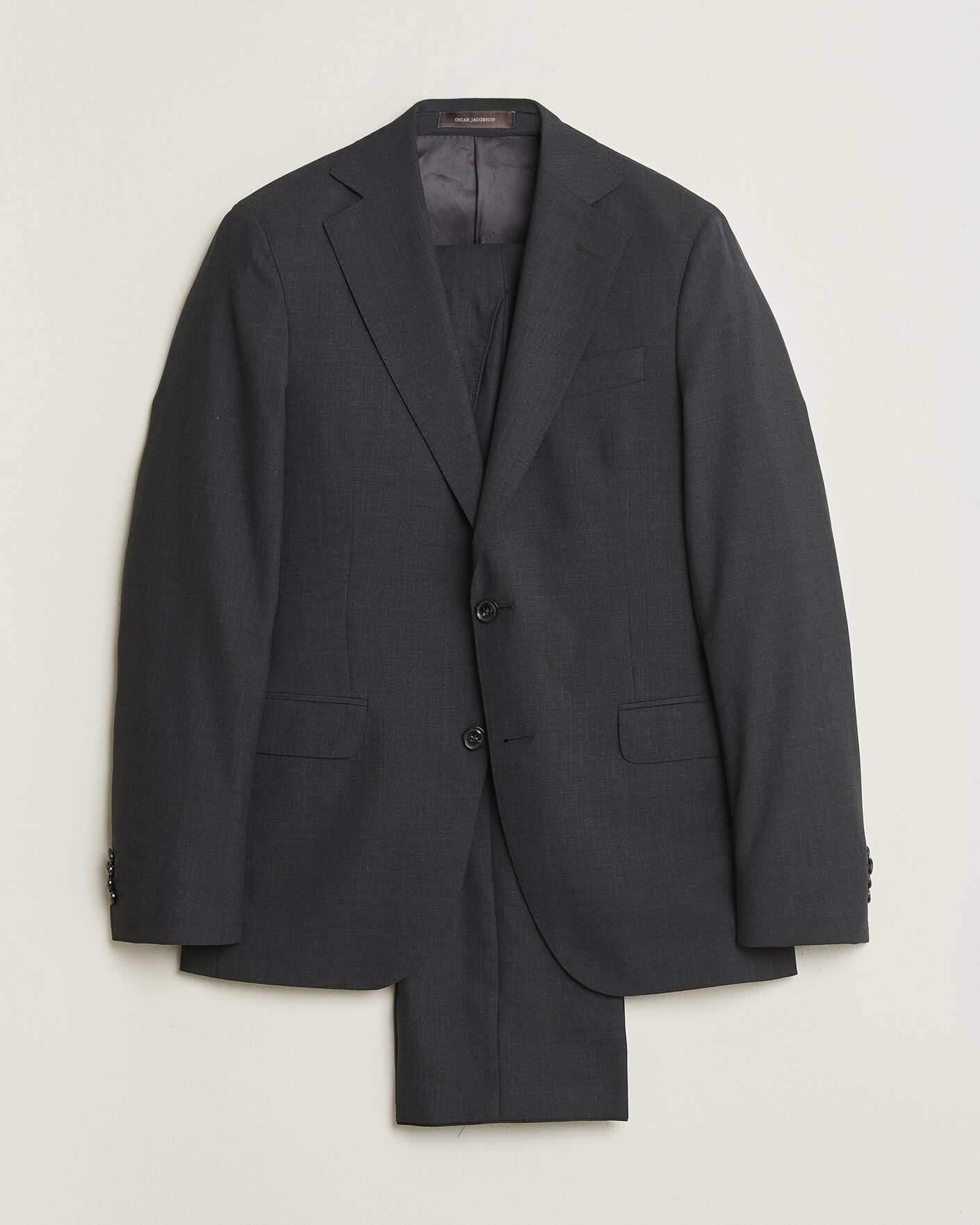 Uomini | Abiti Pre-owned | Pre-owned | Oscar Jacobson Ego Wool Suit Dark Grey 46