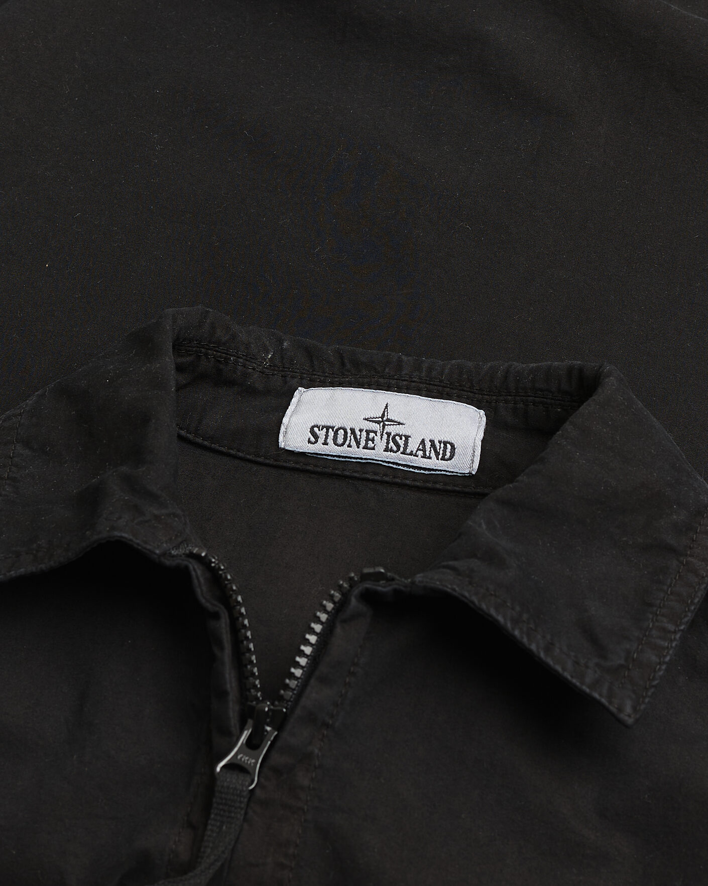 Uomini | Camicie Pre-owned | Pre-owned | Stone Island Brushed Cotton Canvas Zip Overshirt Black S