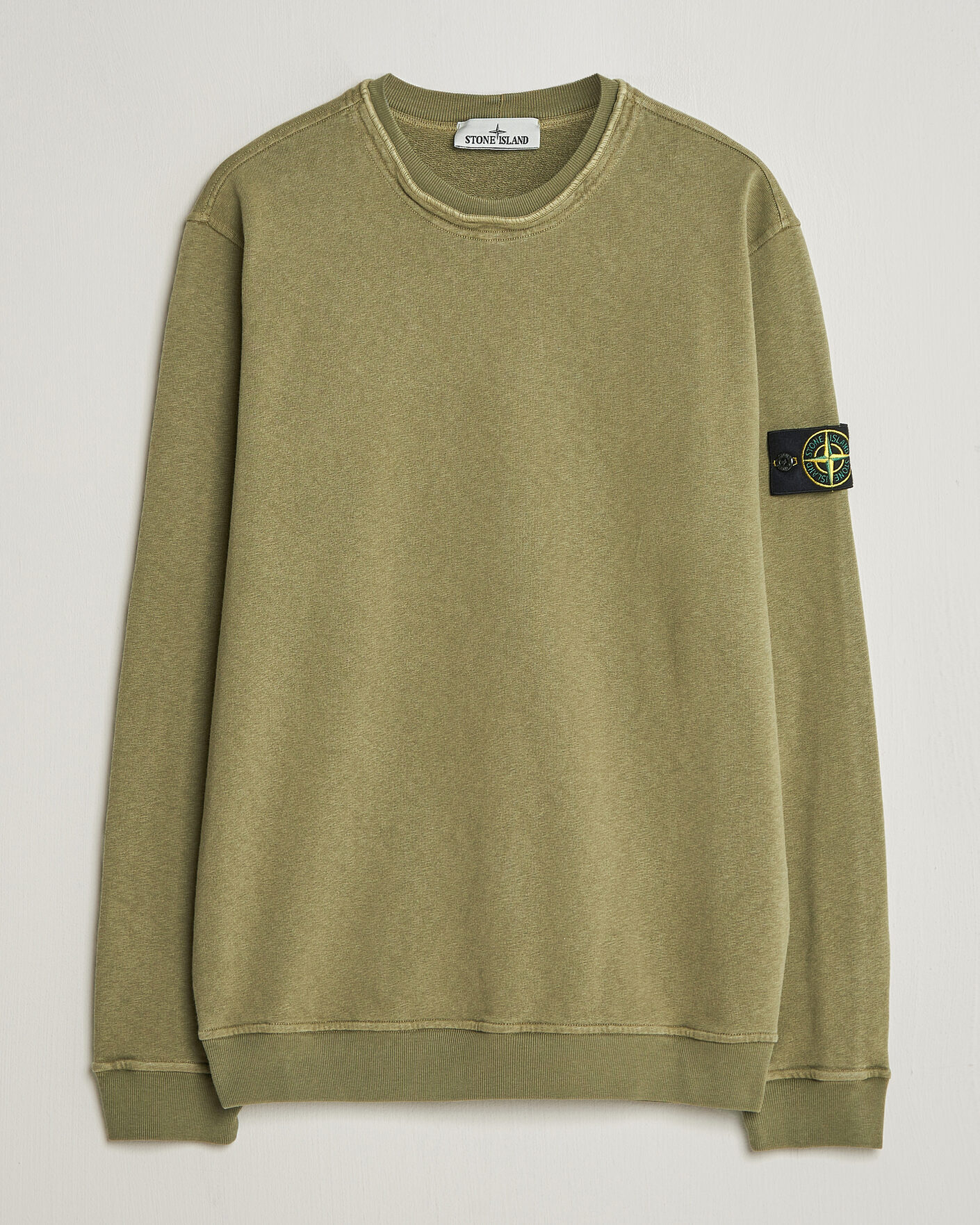 Uomini | Maglioni Pre-owned | Pre-owned | Stone Island Old Dyed Cotton Sweatshirt Military Green M