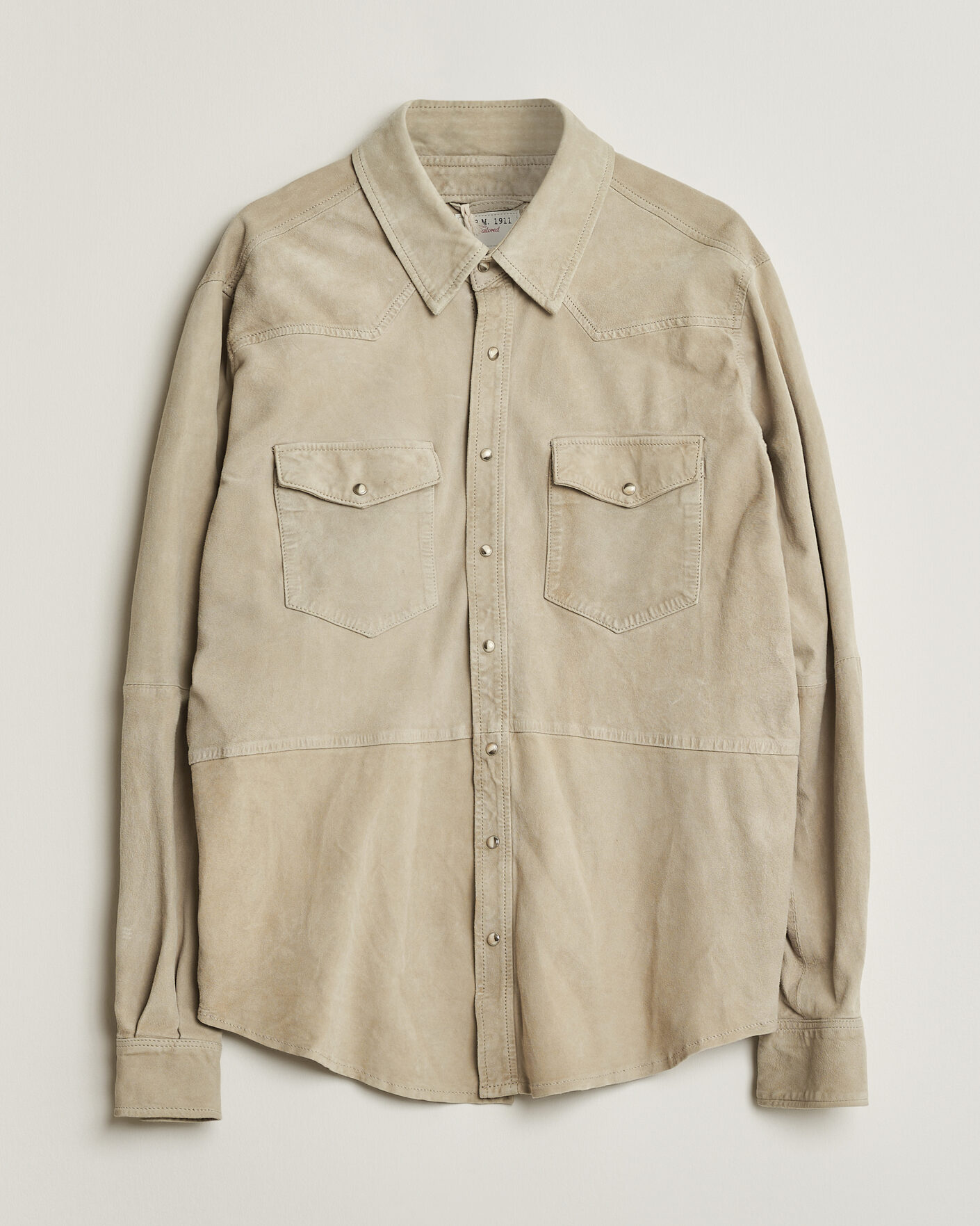 Uomini | Camicie Pre-owned | Pre-owned | L.B.M. 1911 Suede Pocket Overshirt Beige 52