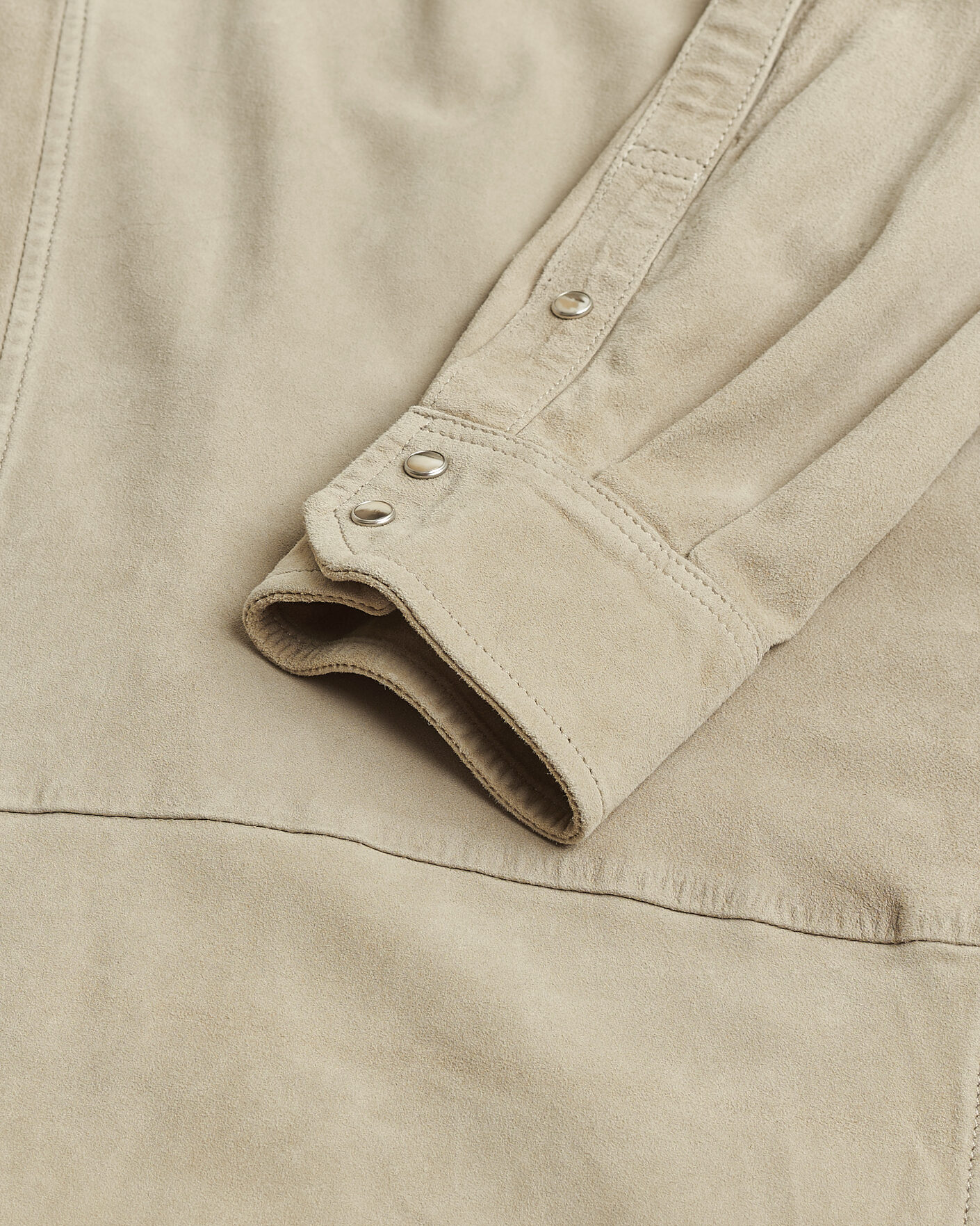 Uomini | Camicie Pre-owned | Pre-owned | L.B.M. 1911 Suede Pocket Overshirt Beige 52