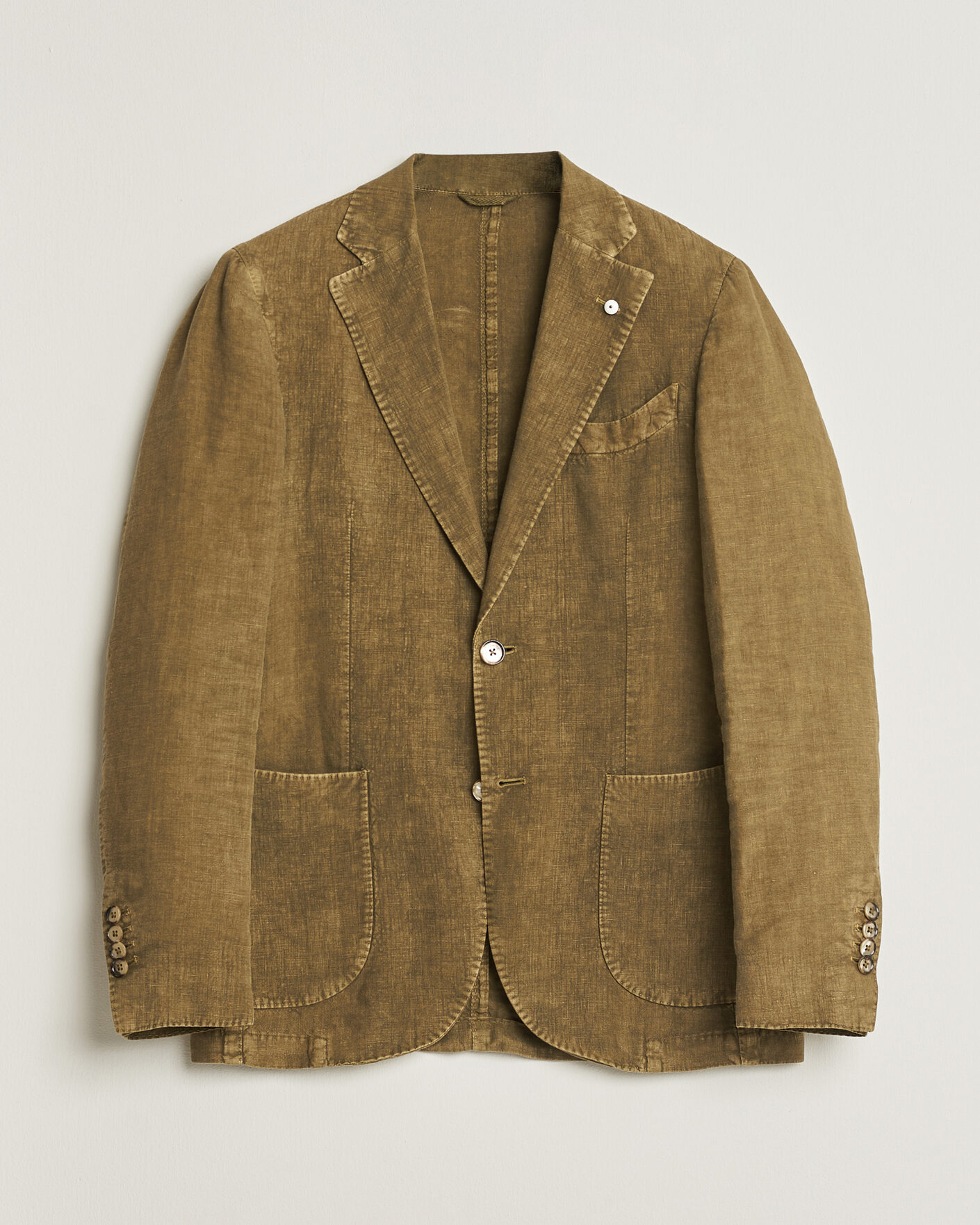 Uomini | Giacca da abito Pre-owned | Pre-owned | L.B.M. 1911 Jack Regular Fit Linen Blazer Olive 46