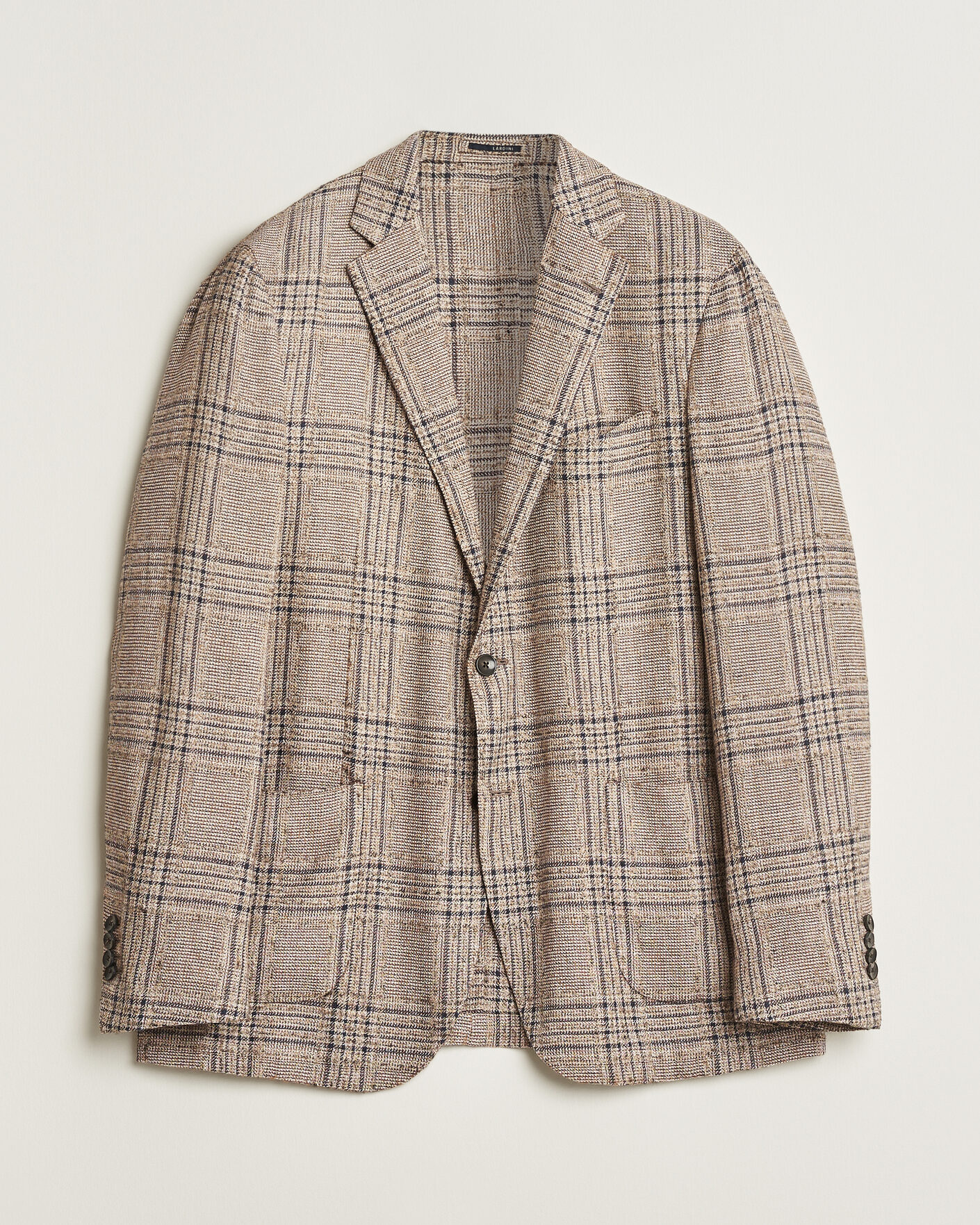 Uomini | Giacca da abito Pre-owned | Pre-owned | Lardini Silk Blend Checked Blazer Brown 54