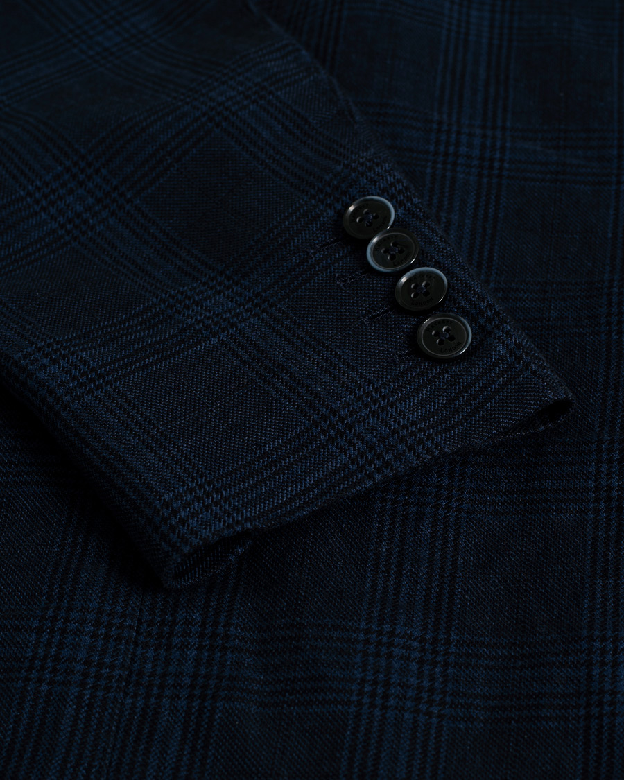 Uomini | Hackett Checked Blazer Navy 46 | Pre-owned | Hackett Checked Blazer Navy 46