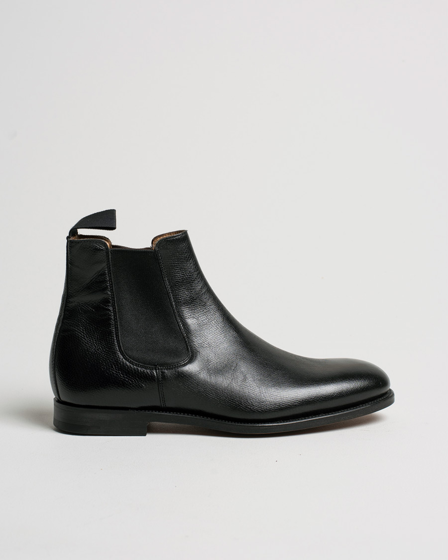 Uomini | Alfred Sargent X J.Lindeberg Grained Leather Chelsea Boot Black UK8 - EU42 | Pre-owned | Alfred Sargent X J.Lindeberg Grained Leather Chelsea Boot Black UK8 - EU42