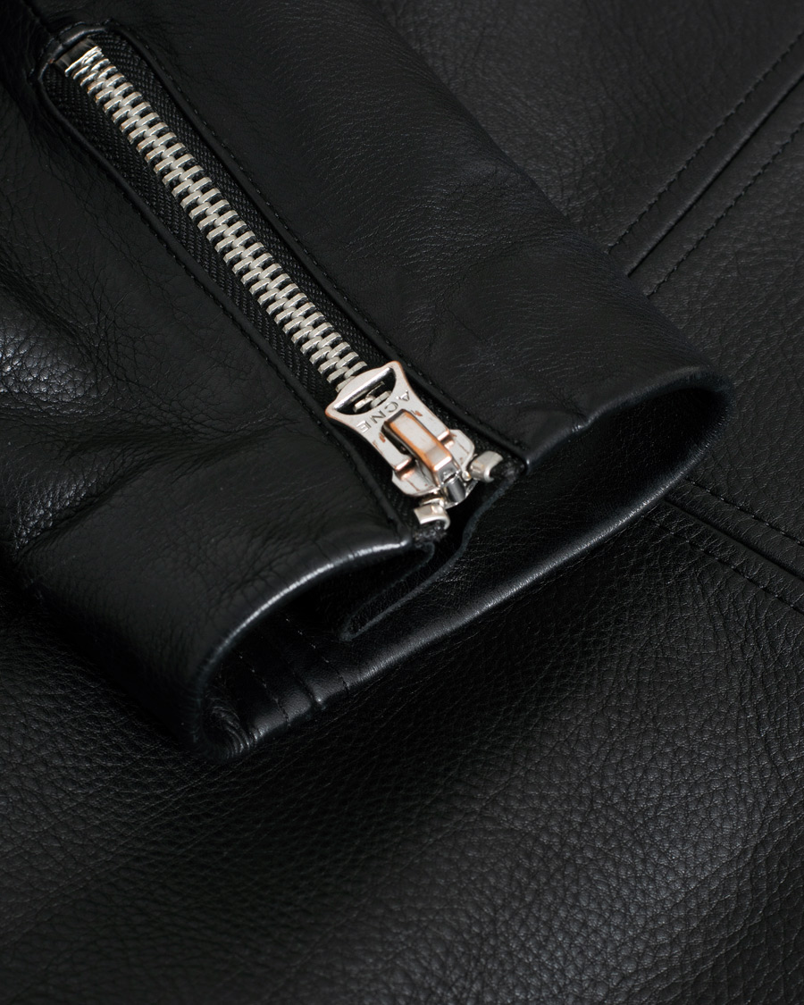 Uomini | Acne Studios Biker Leather Jacket Black 46 | Pre-owned | Acne Studios Biker Leather Jacket Black 46