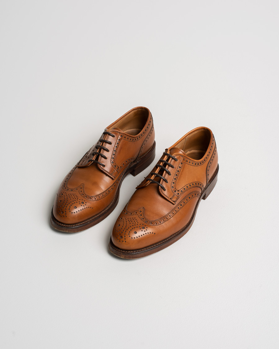 Uomini | Crockett & Jones Cardiff Derbys Tan Burnished Calf | Pre-owned | Crockett & Jones Cardiff Derbys Tan Burnished Calf