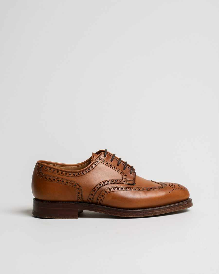Uomini | Crockett & Jones Cardiff Derbys Tan Burnished Calf | Pre-owned | Crockett & Jones Cardiff Derbys Tan Burnished Calf