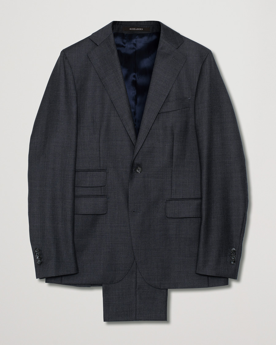 Uomini | Rose & Born Wool Suit Dark Grey 50 | Pre-owned | Rose & Born Wool Suit Dark Grey 50