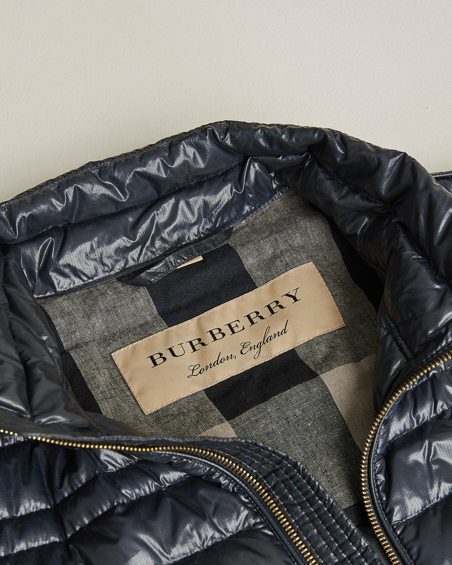 Uomini | Burberry Lightweight Down Jacket Navy M | Pre-owned | Burberry Lightweight Down Jacket Navy M
