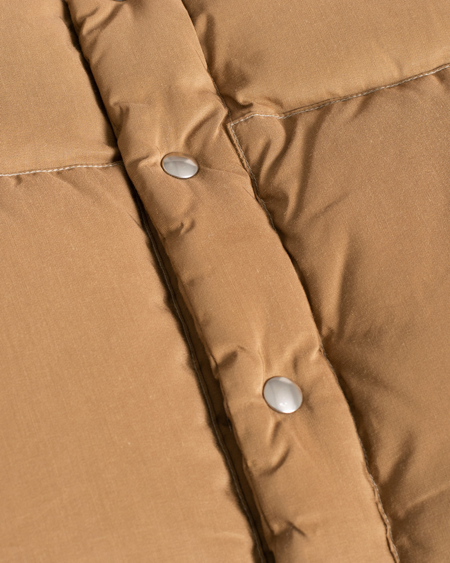 Uomini | Crescent Down Works Cotton/Nylon Down Vest Tan M | Pre-owned | Crescent Down Works Cotton/Nylon Down Vest Tan M