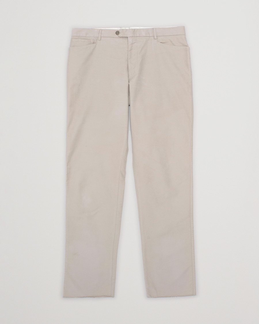 Uomini | Corneliani Worsted Cotton Chinos Beige 56 | Pre-owned | Corneliani Worsted Cotton Chinos Beige 56