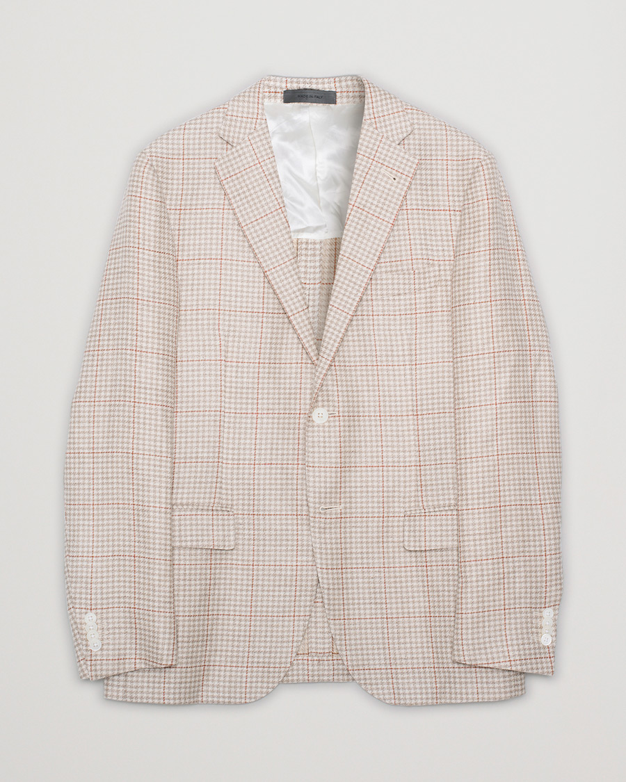 Uomini | Corneliani Unconstructed Wool/Linen Blazer Beige 50 | Pre-owned | Corneliani Unconstructed Wool/Linen Blazer Beige 50