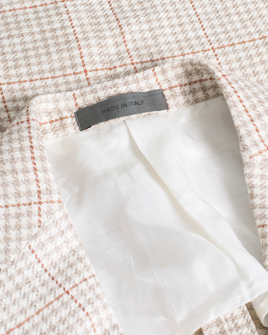 Uomini | Corneliani Unconstructed Wool/Linen Blazer Beige 50 | Pre-owned | Corneliani Unconstructed Wool/Linen Blazer Beige 50